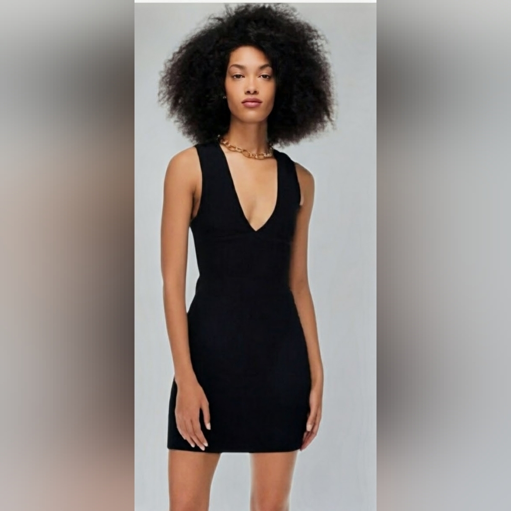 HOUSE of HARLOW 1960  Black V Neck Sleeveless Mini Dress Size XS